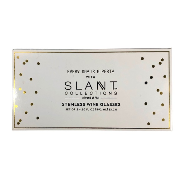 Slant Collections by PMI Set of 2 Stemless Wine Glasses “Wine Because Kids” NWT - Picture 4 of 6